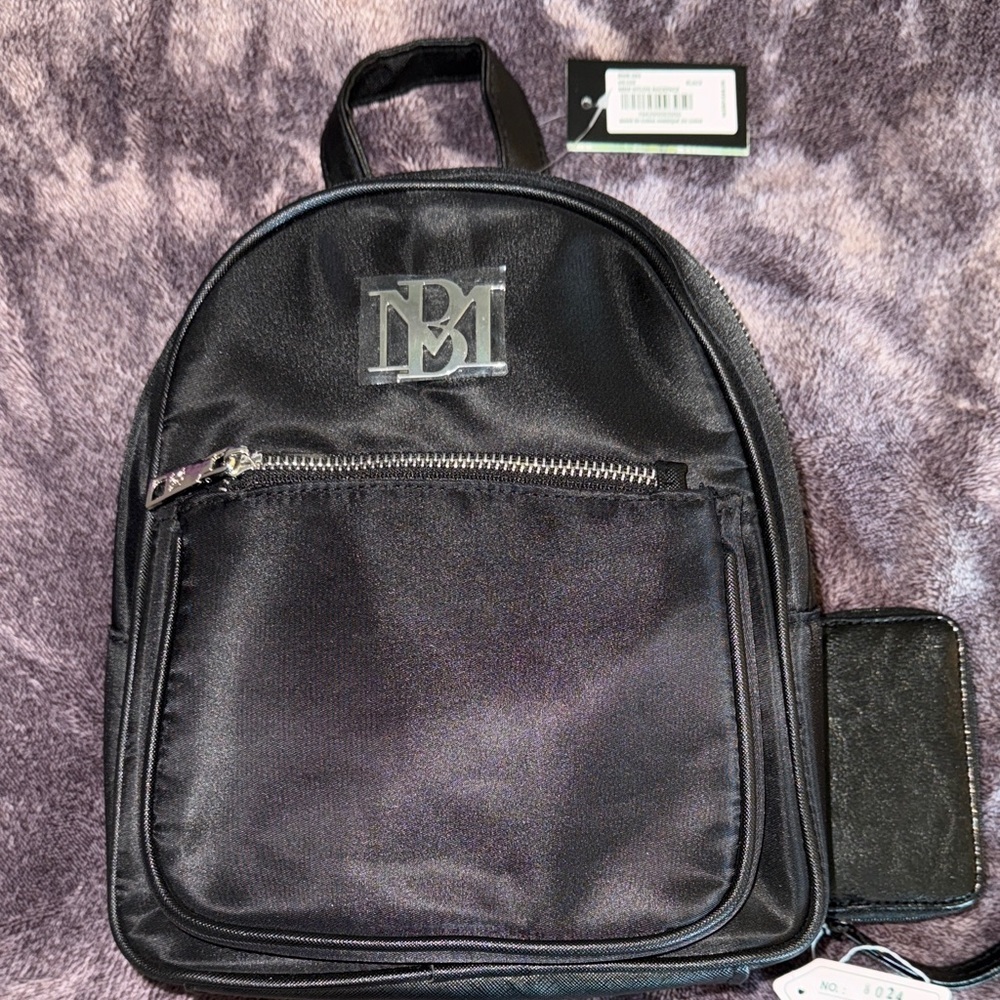 Badgley Mischa Black Backpack with Silver Accents